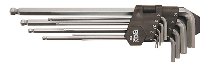 ISK kit de clés mâles coudées 1,5-10mm, extra longues, 9