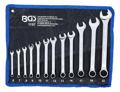 Combination wrench kit 6-22mm, 12 parts