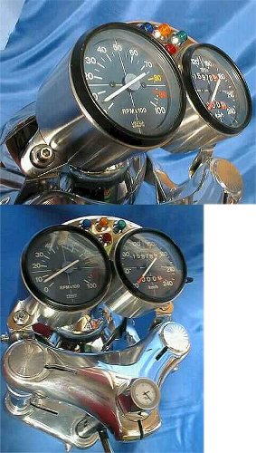 Moto Guzzi Instrumentenkonsole Aluminium Classic - V35, V50,