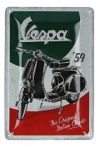 Vespa Tin plate sign `the italian classic`, 20x30 cm