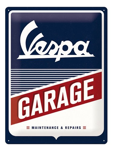 Vespa Blechschild `Garage`, 30x40 cm