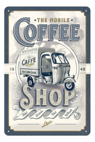 APE Blechschild `Coffee Shop`, 20x30cm