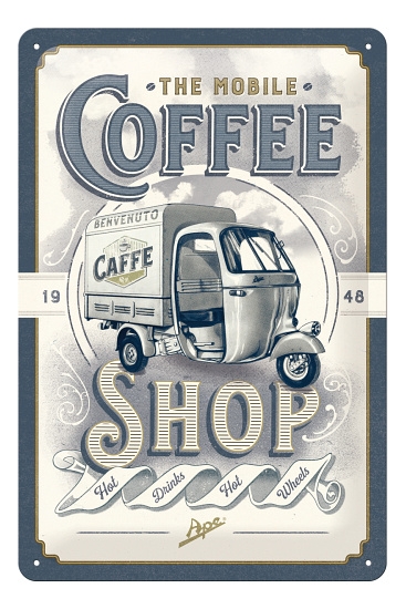 APE Blechschild `Coffee Shop`, 20x30cm
