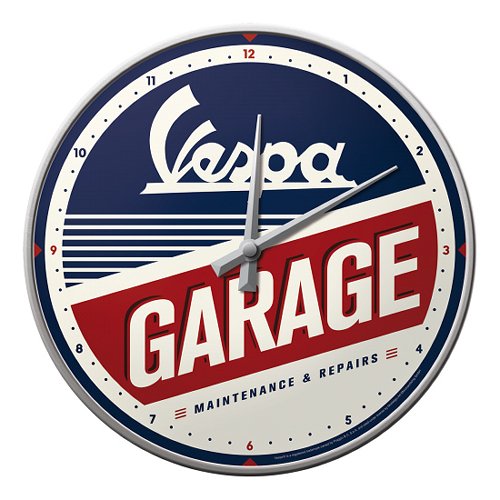 Vespa Wanduhr `Garage`, 31x5,5 cm