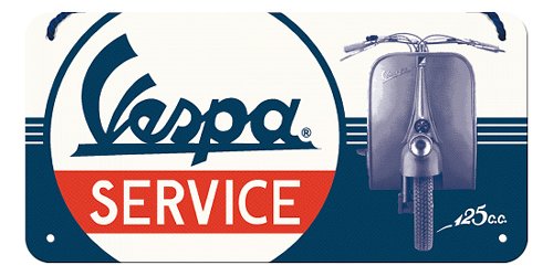 Vespa Hanging sign ´service´, 10x20 cm