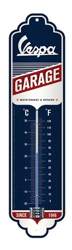 Vespa Thermometer ´garage´, 6,50x28 cm