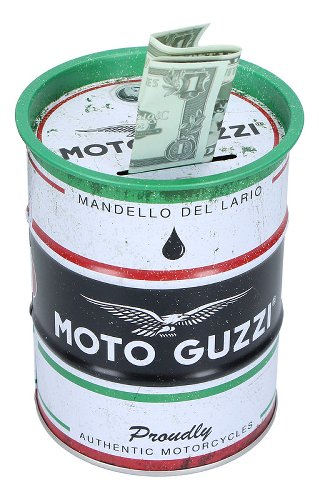 Moto Guzzi alcancía en forma de barril, 9,30 x 11,70 cm