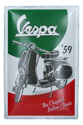 Vespa Tin plate sign `the italian classic`, 40x60 cm