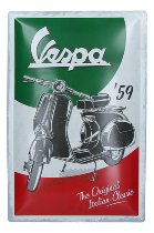 Vespa Tin plate sign `the italian classic`, 40x60 cm