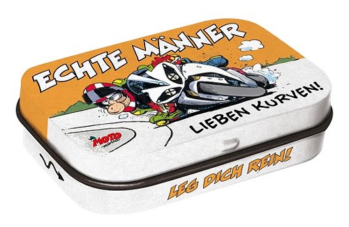 Motomania Pillendose `Echte Männer lieben Kurven!`, 4x6x2 cm