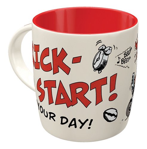 Motomania Tasse `Kick-Start Your Day!`, 8,5x9 cm