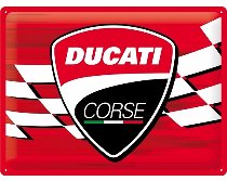 Ducati Corse estaño logo bandera de carreras 30 x 40 cm