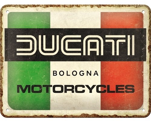 Insegna Ducati in latta Italia logo Giugiaro 15 x 20 cm