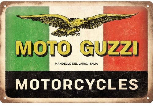 Moto Guzzi Blechschild Motorcycles Italia 20 x 30 cm