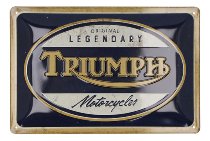 Triumph Tin plate sign `legendary motorcycles`, 20x30 cm