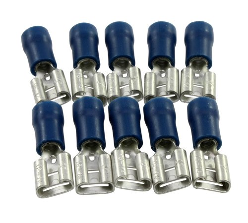 Flachstecker 6,8mm Weiblich, blau 10er Set