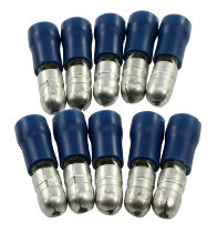 Round pin plug 5mm male, blue 10 pieces