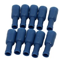 Round pin plug 5mm female, blue 10 pieces