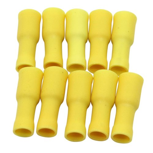 Round pin plug 5mm female, yellow 10 pieces