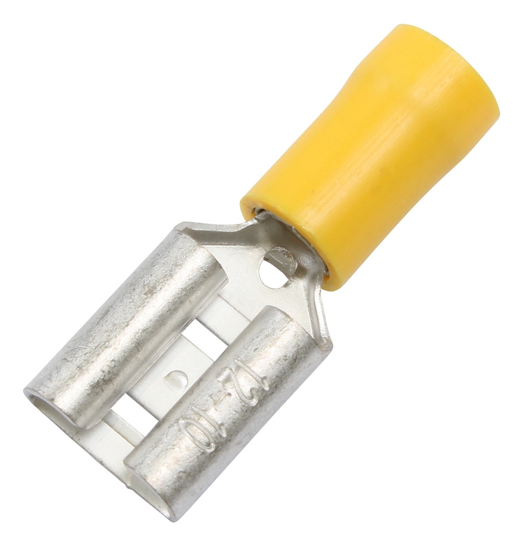 Plug cosse électrique femelle 9,5mm, jaune