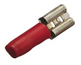 Plug contacto eléctrico hembra 4,7mm, rojo