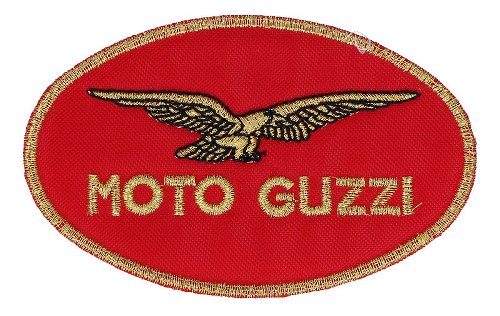 Moto Guzzi Aufnäher, oval, rot, 9,8 x 6,1 cm