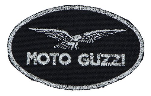 Moto Guzzi Patch, oval, black, 9,8 x 6,1 cm