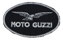 Moto Guzzi Aufnäher, oval, schwarz, 9,8 x 6,1 cm