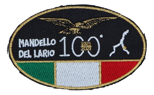 Moto Guzzi badge `100 ans`, petit, oval, 10cm x 6,2cm