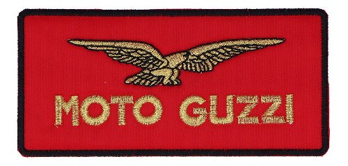 Moto Guzzi Patch, rectangular, red, 11,2 x 5,3 cm