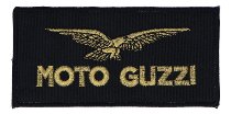 Moto Guzzi écusson, rectangulaire, noir, 11,2 x 5,3 cm