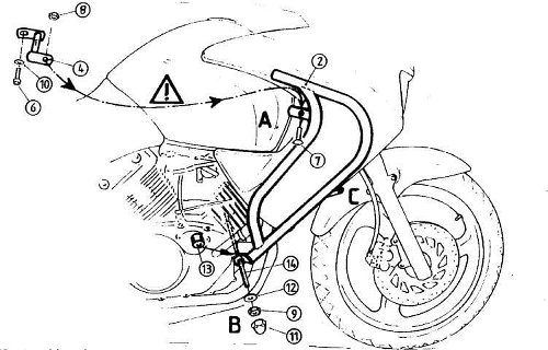 Honda Motorschutzbügel Varadero 125 bis Bj.2006 schwarz