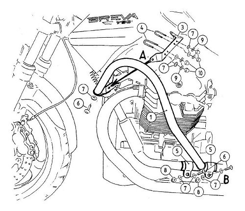 Hepco & Becker Engine protection bar, Black - Moto Guzzi