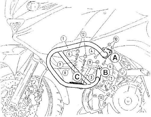 Kawasaki Motorschutzbügel KLV 1000 schwarz