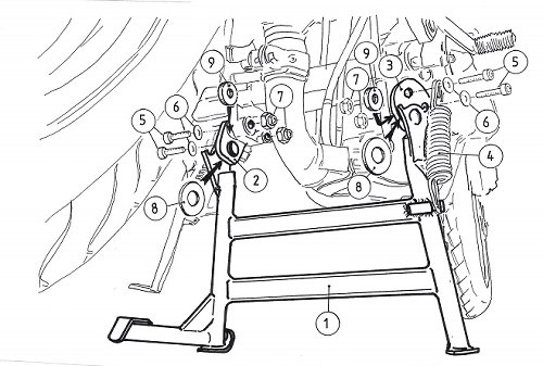 Hepco & Becker center stand, Black - Yamaha FZ 6 / Fazer