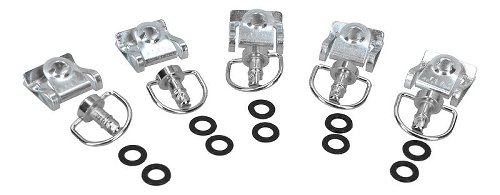 SD-Tec Set de 5 attaches rapides, 14mm, argent, avec plaque