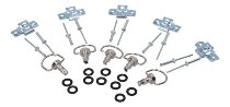 SD-Tec Quick fasteners set of 5, 14mm, silver, with rivet