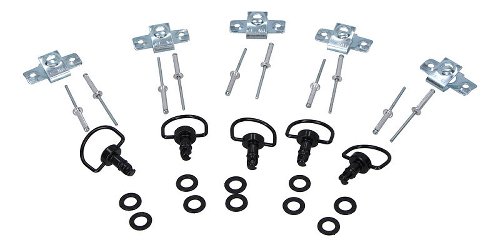 SD-Tec Set de 5 attaches rapides, 14mm, noir, avec plaque à