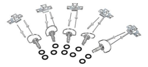 SD-Tec Set de 5 attaches rapides, 17mm, argent, avec plaque