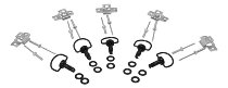 SD-Tec Quick release fasteners set of 5, 17mm, black, with