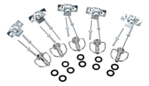 SD-Tec Schnellverschlüsse 5er Set, 19mm, silber, mit