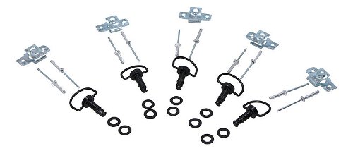 SD-Tec Set de 5 attaches rapides, 19mm, noir, avec plaque à