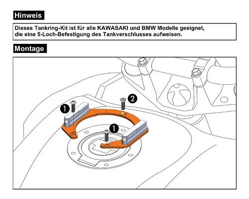 Hepco & Becker universal Tankring Lock-IT 5-Loch Befestigung