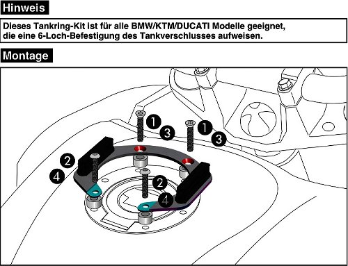 Hepco & Becker universal Tankring Lock-IT 6-Loch Befestigung