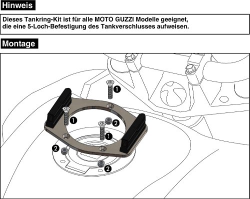 Hepco & Becker Tankring Lock-it 5 hole mounting for Moto