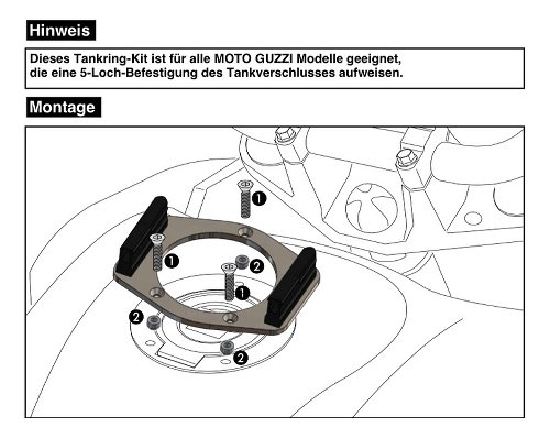 Hepco & Becker Tankring Lock-it 5 hole mounting for Moto