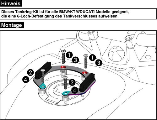 Hepco & Becker Tankring Lock-it incl. fastener for tankbag,