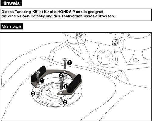 Hepco & Becker Tankring Lock-it 5 hole mounting for Honda CB