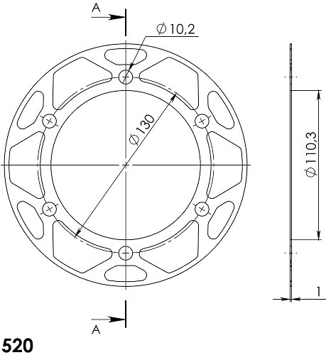 Supersprox Edge disc 520 - 40Z (green)