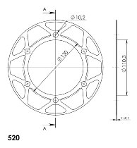 Supersprox Edge Disc 520 - 43Z (verde)